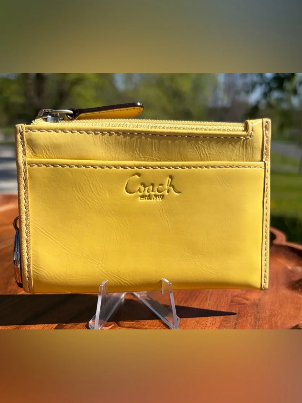 Coach Patent Leather Zip Up Coin Purse